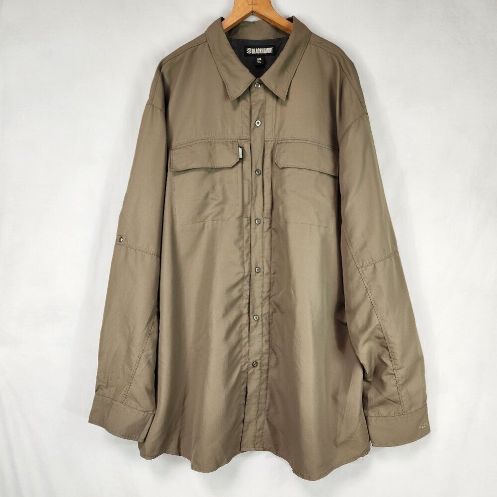 Blackhawk Button Down Long Sleeve Tactical Shirt Men's 4XL Roll Tab Brown